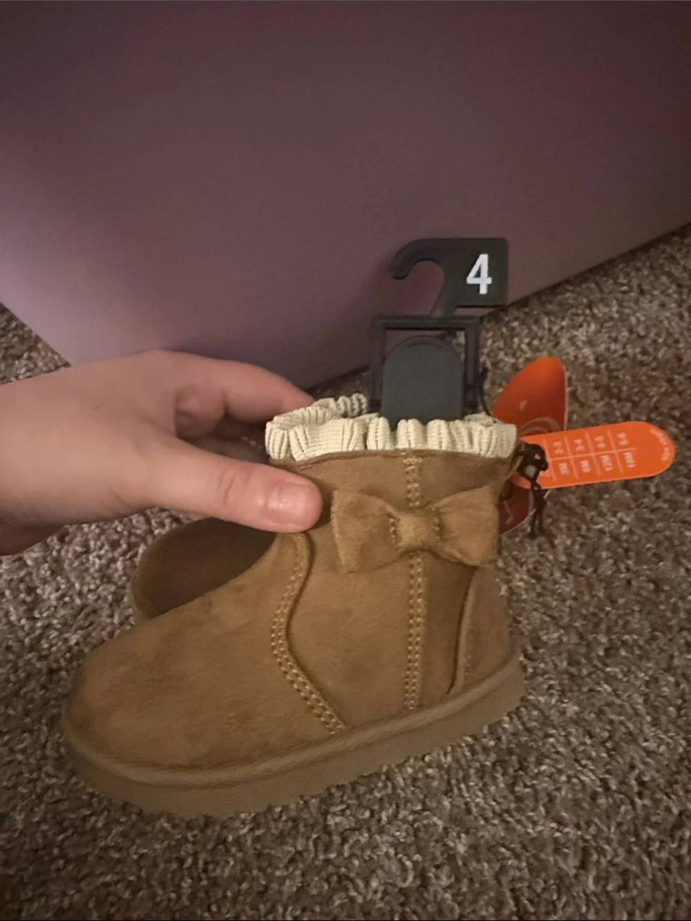 wonder nation Toddler Tan Bow Ruffle Ankle Boots